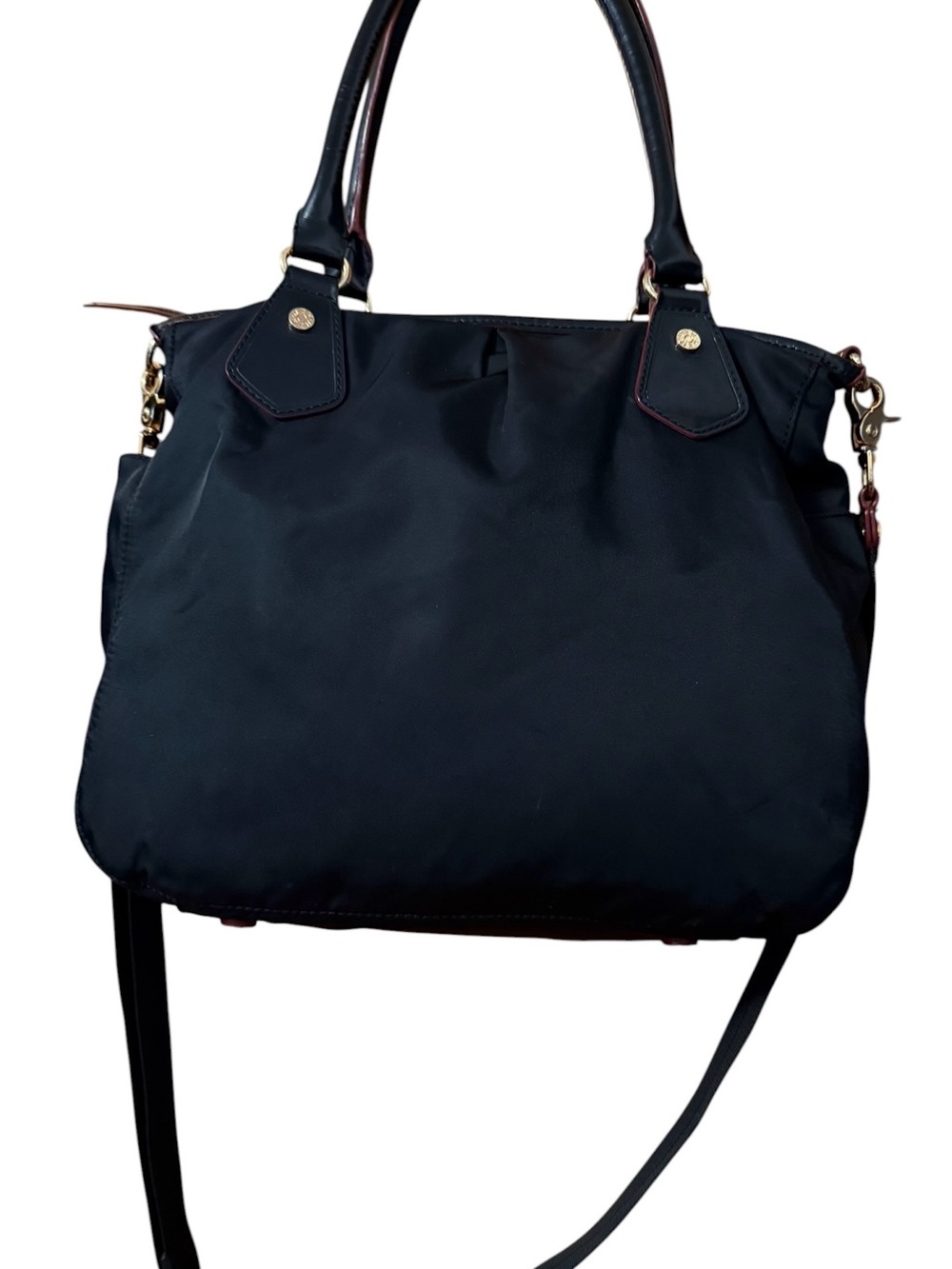 MZ Wallace Black Nylon Shoulder Tote with Gold Hardware